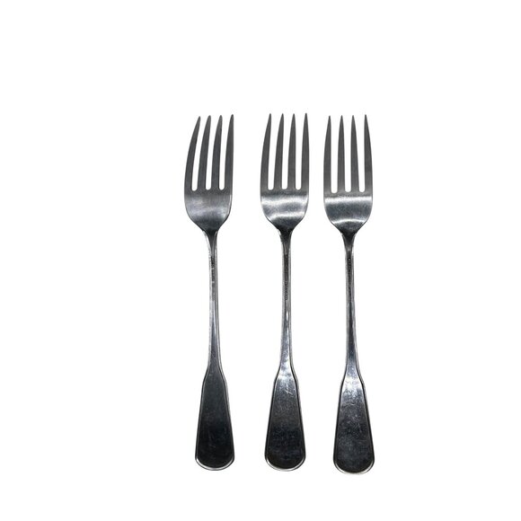 Oneida Silver Village Stainless Dinner Fork Set Of 3 Deluxe Burnish Handle Black - Picture 3 of 4